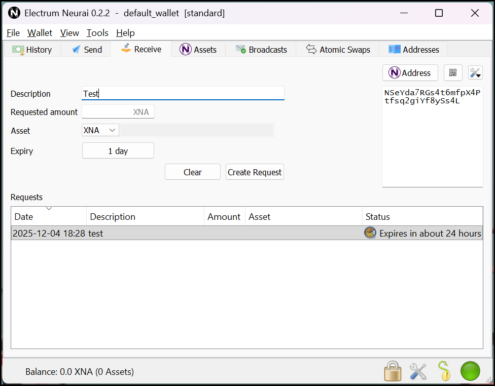 Receive tab overview