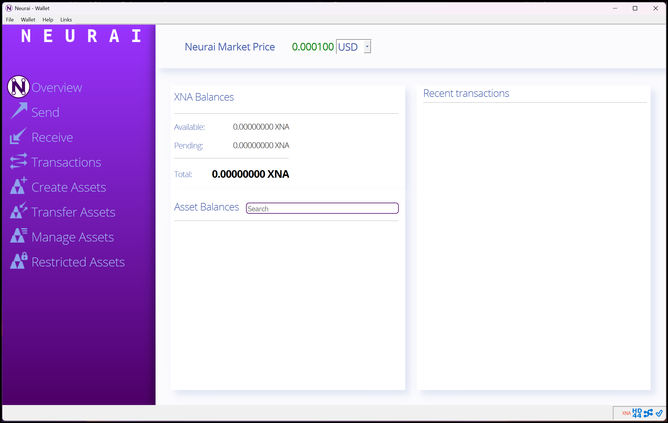 Neurai-QT main dashboard