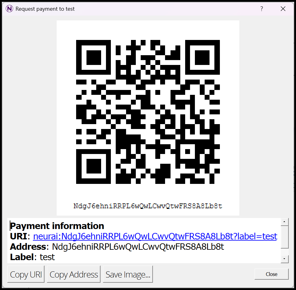 Generate and copy a receiving address